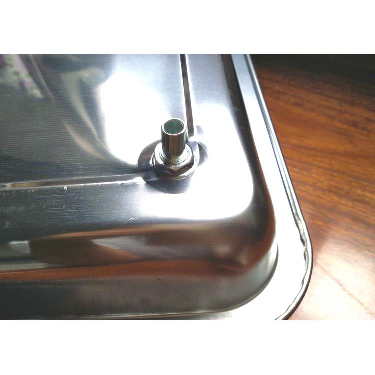 茶台嵌入式不锈钢茶盘接水盘带排水球管托盘茶桌漏水方形茶具配件