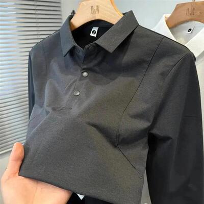 AUV服饰店专柜轻奢2026款拼接新款轻量化高级商务休闲翻领POLO衫