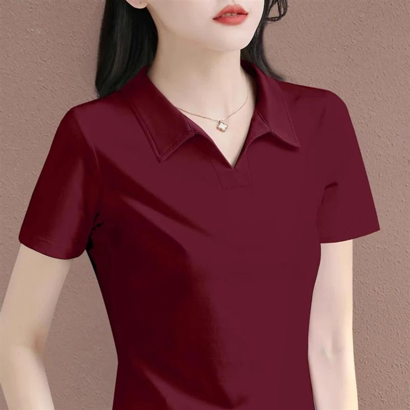 Yolie悦里22026新款翻领短袖T恤女士夏季洋气休闲Polo衫半袖上衣图片
