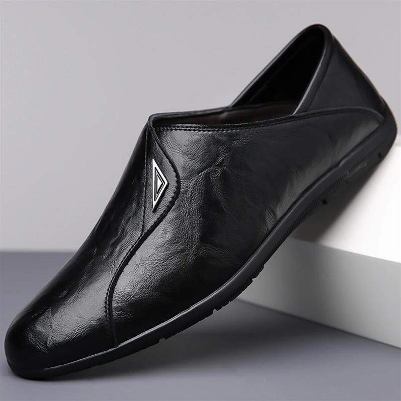 皮鞋男款夏季透气商务正装男鞋2026新款休闲乐福鞋软底豆豆鞋