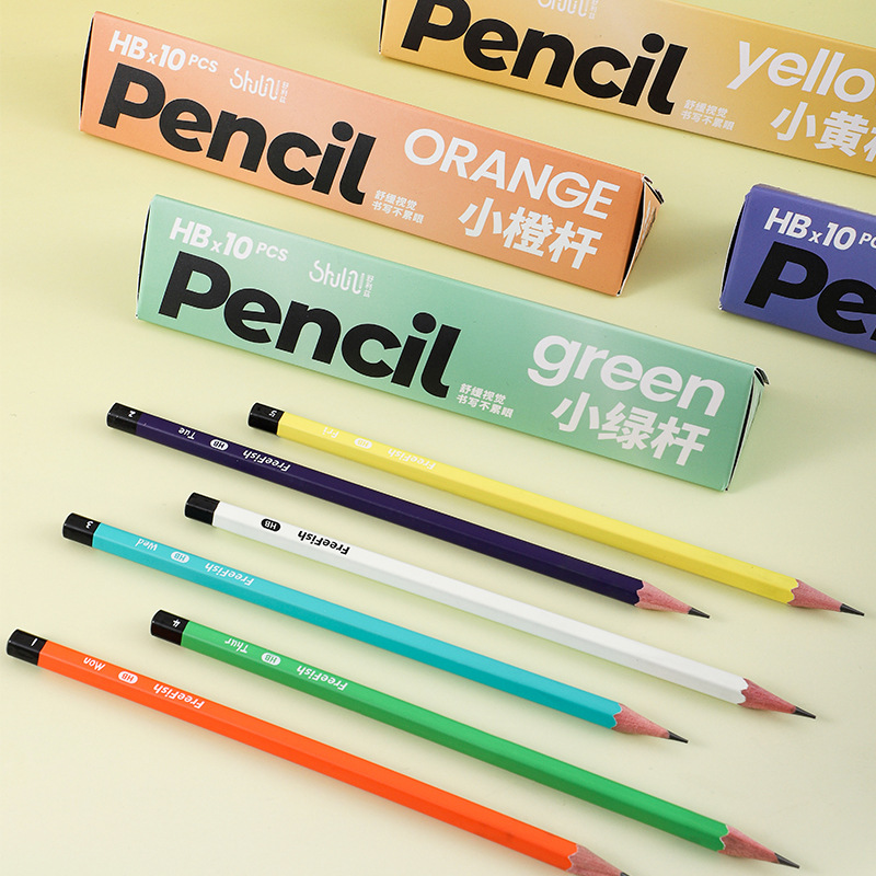 hb铅笔小学生专用无铅毒儿童幼儿园彩杆小绿杆小白杆书写工具