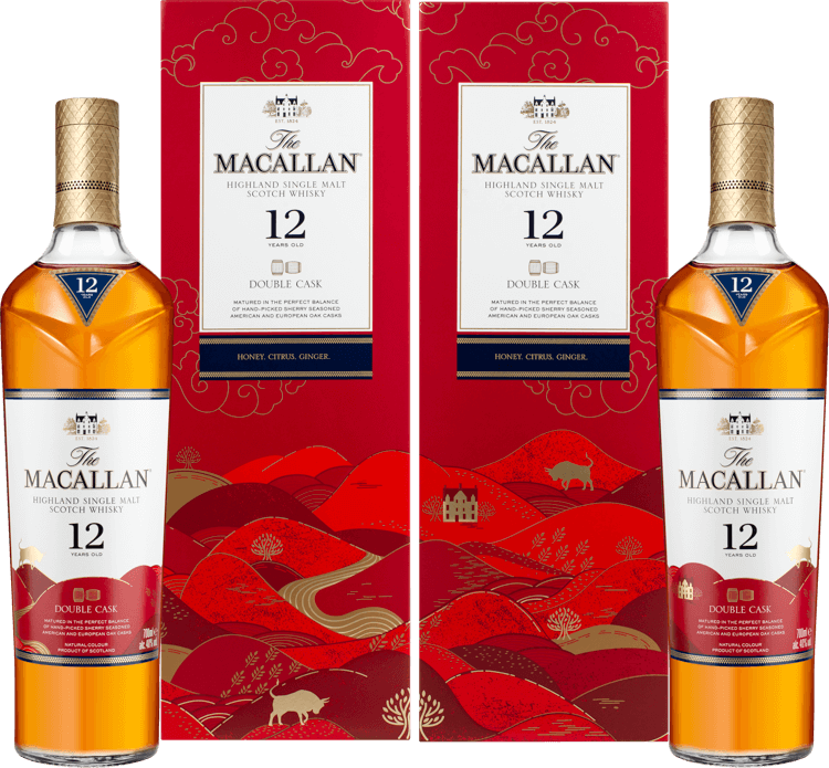 maccllan麦卡伦12年双桶生肖狗 猪 鼠牛雪莉桶礼盒装苏格兰威士忌