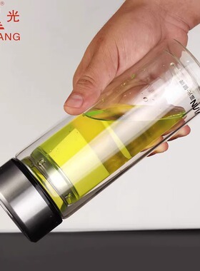 富光双层玻璃杯男女380/480ml泡茶水杯子X1804耐热定制印字