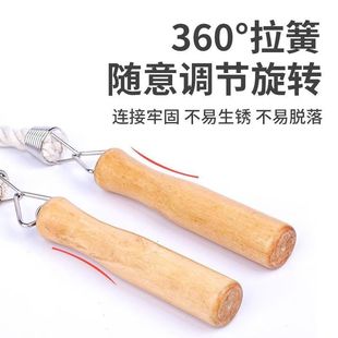 跳绳手柄跳绳把木制手柄成套带弹簧转花实木手把儿童专用跳绳配件