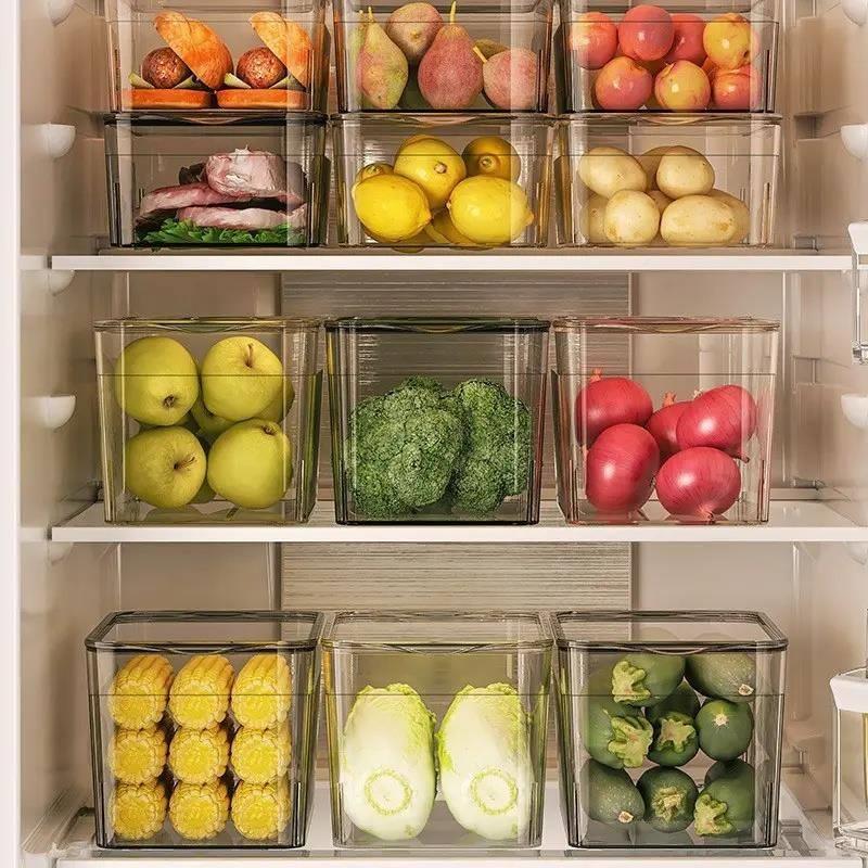 冰箱收纳盒食品级家用厨房带盖保鲜盒冷冻分装鸡蛋蔬菜大号大容量