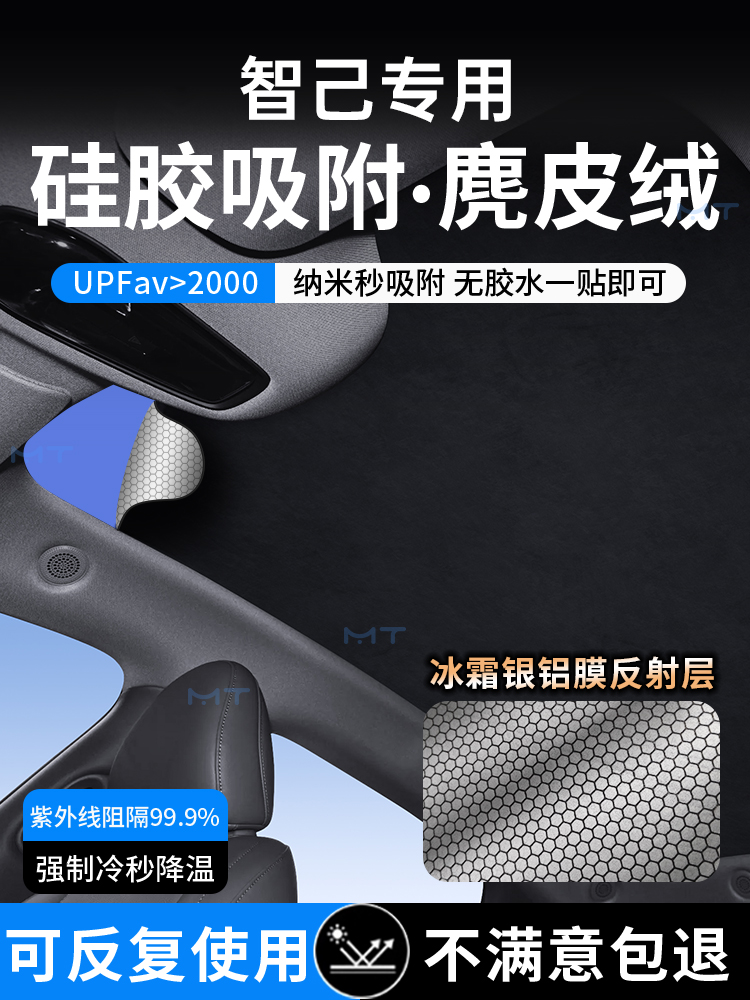 适用于智基L6Ls6遮阳篷L7Ls7遮阳篷静电吸附防晒隔热遮阳篷配件