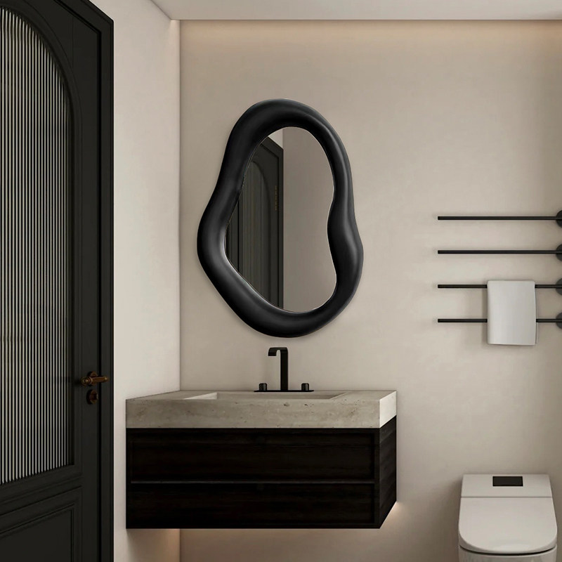 北欧艺术卫浴镜卧室家用梳妆台化妆镜网红ins风高级感卫生间镜子