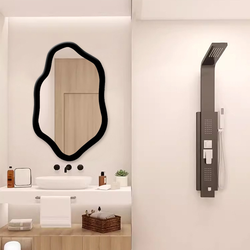 轻奢ins风异形化妆镜创意led艺术智能浴室镜小众高级壁挂梳妆镜子