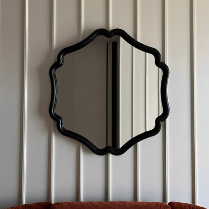 轻奢高级艺术装饰镜法式复古宫廷风化妆镜洗手台led智能浴室挂镜