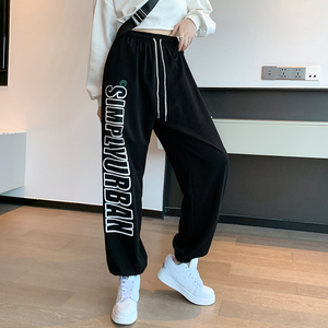 女类K2082P35潮ins跳舞街舞hiphop百搭休闲宽松束脚嘻哈运动卫裤图片