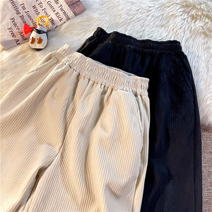 雪尼爾闊腿褲垂感寬松直筒燈芯絨拖地長(zhǎng)褲B262-K2007-P45女類圖片