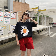 Summer wear Daisy lovers' wear pure cotton short sleeve T-shirt for women