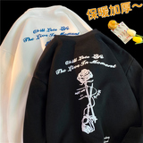 高街嘻哈大码外套玫瑰花卫衣300克纯华B262-W8053-P43控58，男装卫衣，电商B245A