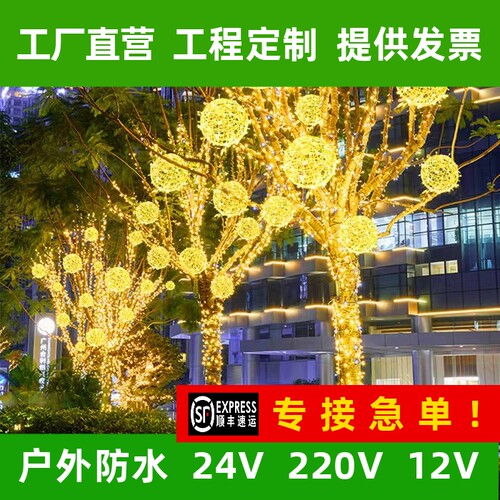 led春节亮化藤球灯户外防水圆球彩灯满天星工程树木挂件节日彩灯