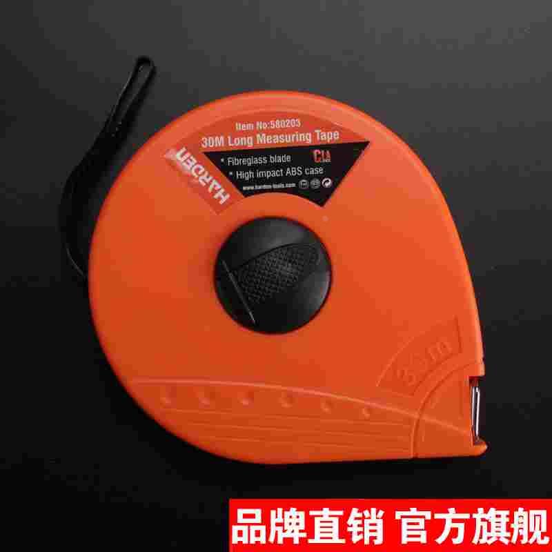 汉顿大卷尺30米软尺100米钢尺皮尺钢卷尺长米建筑工程测量手提尺