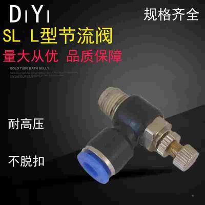 气动快速6-01节流阀SL8-02插管接头SL4-M5可调SL10-0312-0416-04