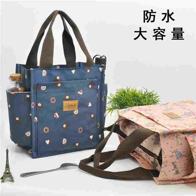牛津布饭盒袋手拎包便当袋手提袋子学生饭盒袋补习包多隔层妈咪包