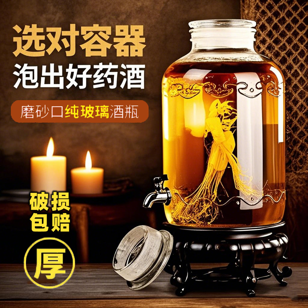 泡酒专用酒瓶商用密封酒坛子食品级玻璃瓶40斤50磨砂口容器白酒罐