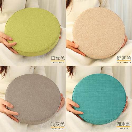 加厚棉麻圆形坐垫椅垫