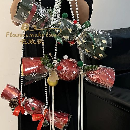 圣诞节糖果斜挎包平安果小拎包