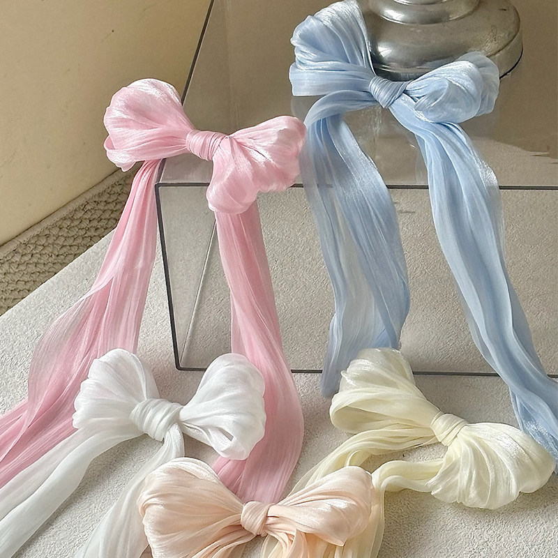 成品法式珠光纱蝴蝶结鲜花装饰图片