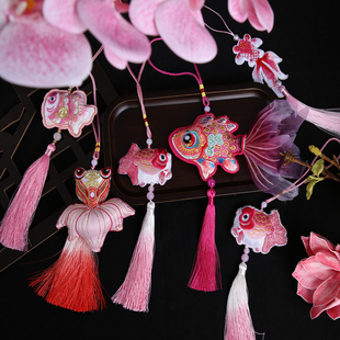 【粉色锦鲤系列】新年香包挂饰春节年宵花福桶配饰花艺装饰材料