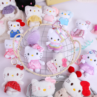 圣诞节KT猫玩偶摆件小公仔圣诞树装饰鲜花包装花艺diy包花材料