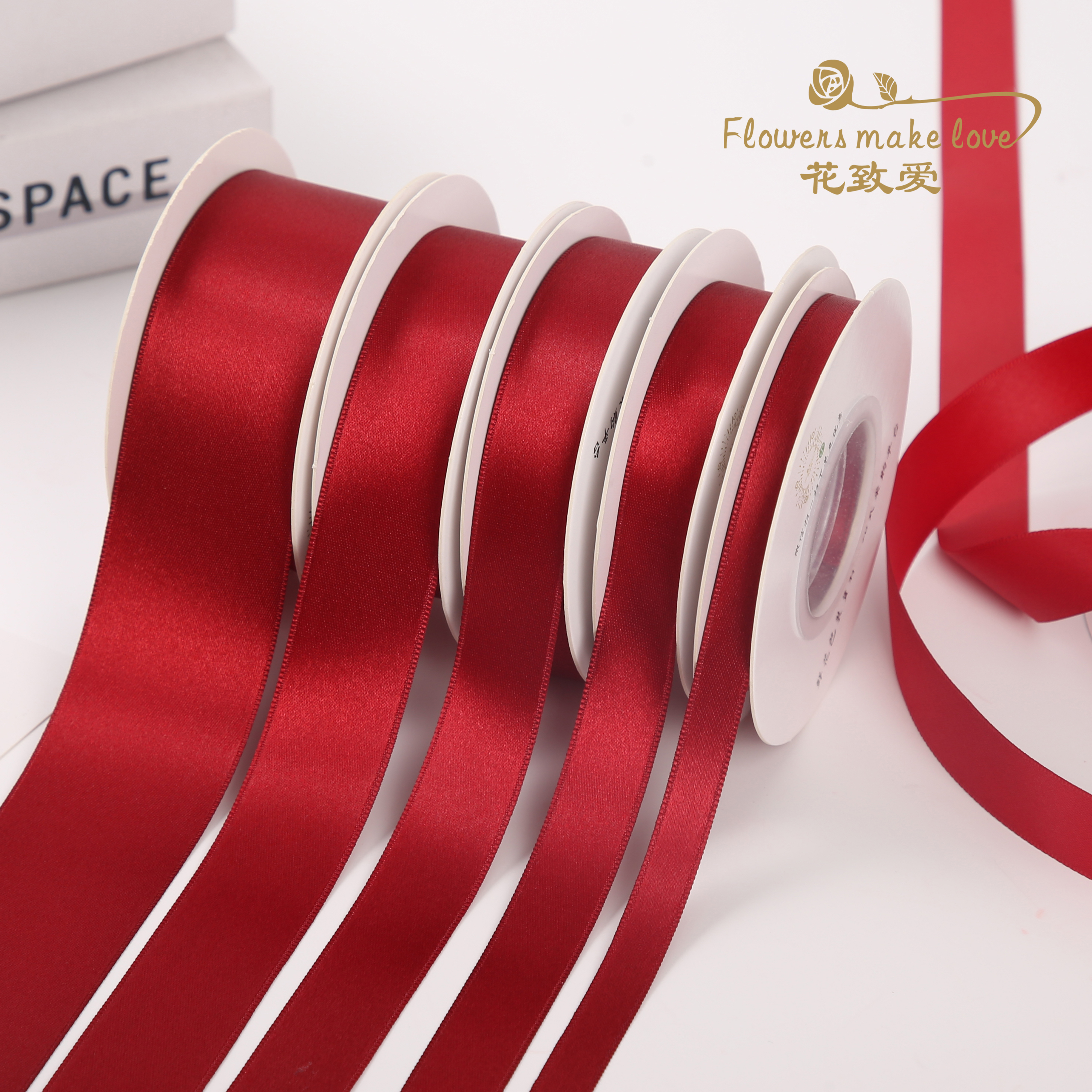 新款红色丝带系列纯色丝带缎带装饰带diy蝴蝶结绸带鲜花礼品绑带