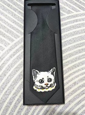 七鱼夕之夜】系列 抑郁白猫36cm免打结领带PBPR