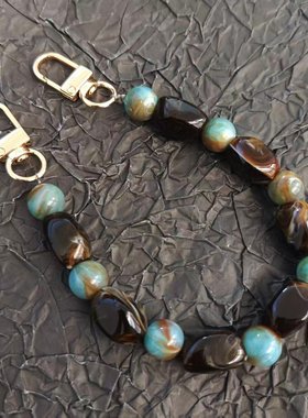 PBPR原创彩色亚克力树脂链撞色复古小众手机挂饰包包延长链包挂饰