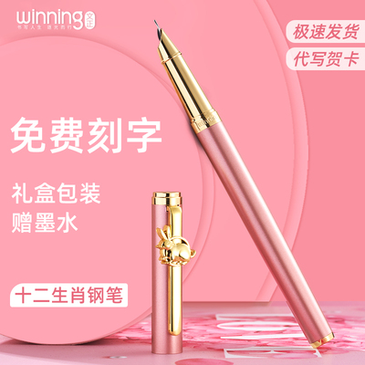文正生肖暗尖钢笔学生专用儿童正姿练字男女生生日礼物礼盒小学生三四年级成人高档商务练字办公刻字定制送礼