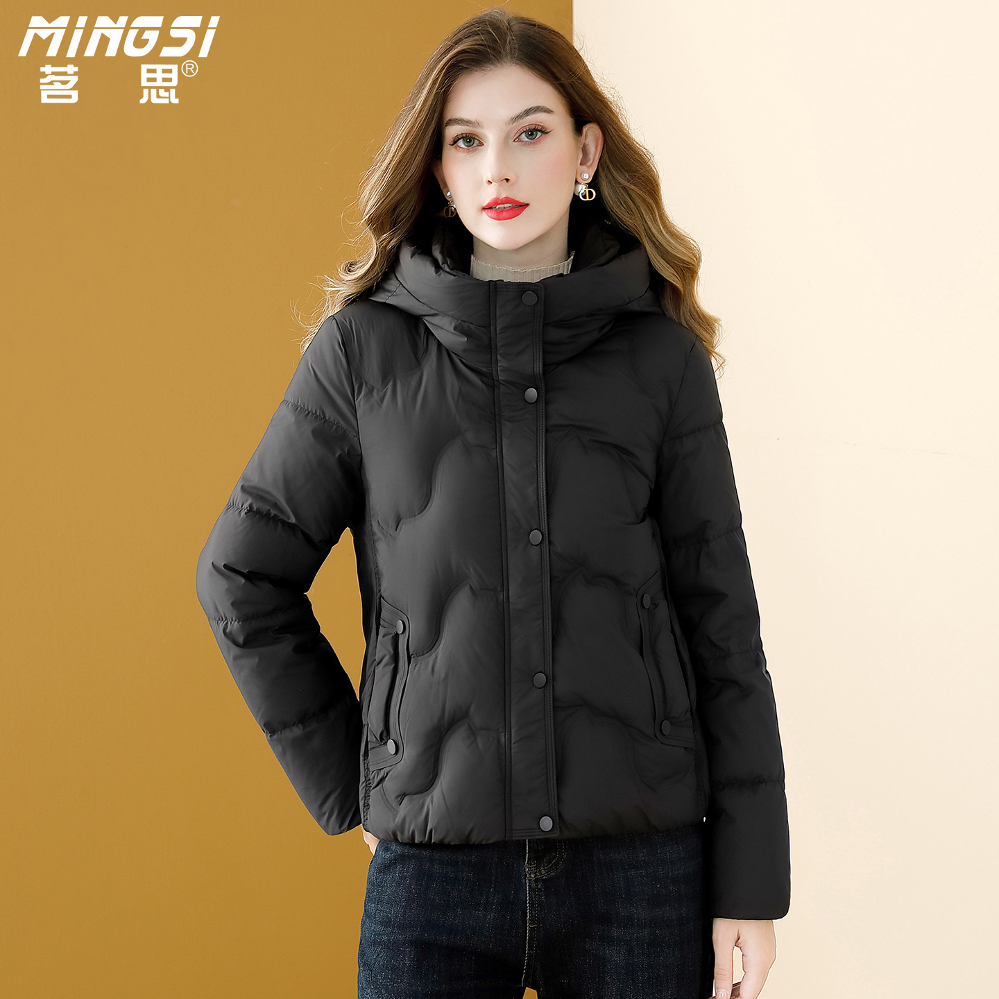 茗思小个子90鸭绒连帽羽绒服女2025冬季新款休闲纯色保暖短款外套,女装/女士精品,羽绒服,淘宝优惠券,粉丝福利购,淘宝优惠卷