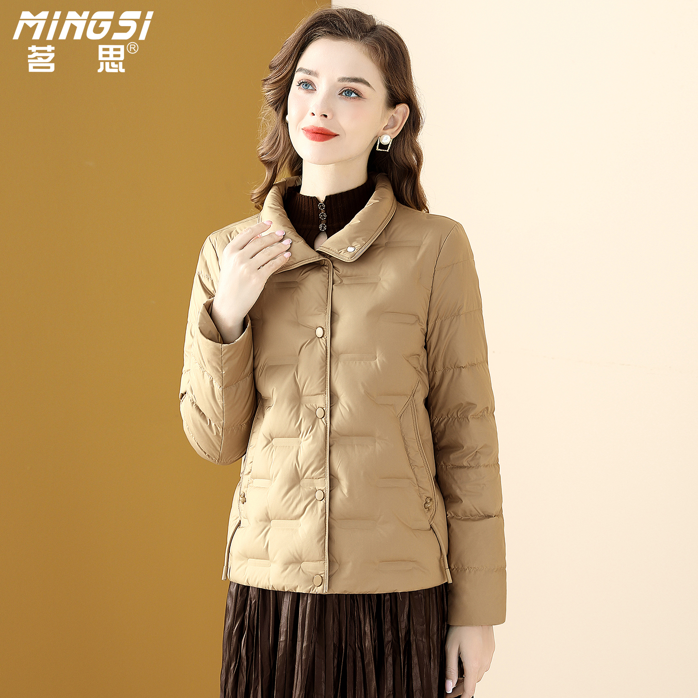 轻薄短款90鸭绒羽绒服女保暖外套