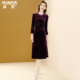 茗思新中式 场合裙子 收腰显瘦气质正式 盘扣丝绒连衣裙2026春季 新款