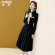 气质衬衫 连衣裙女2026春季 新款 茗思法式 长袖 翻领飘带显瘦百褶裙子
