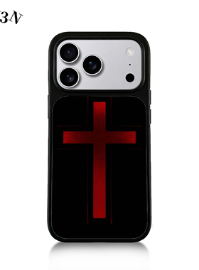 CH3N·红色十字架iPhone17/16promax手机壳新款苹果15艺术感防摔14复古欧美风小众13个性防摔简约创意保护壳