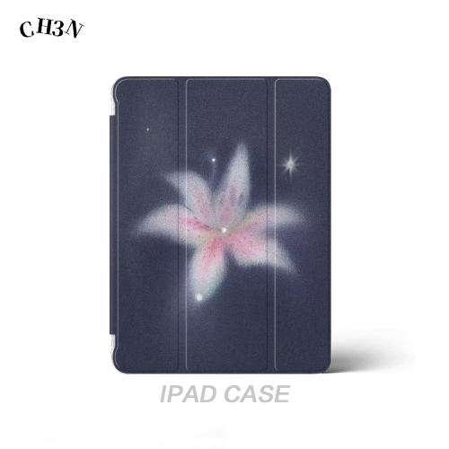 CH3N·百合花适用ipad pro2025保护套书本苹果平板Air8/7防弯亚克力Y折叠13寸小众mini7/6创意iPad12/11