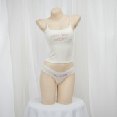 海喵喵 daddy印花小吊带二次元 可爱内衣性感睡衣家居服带胸垫舒适