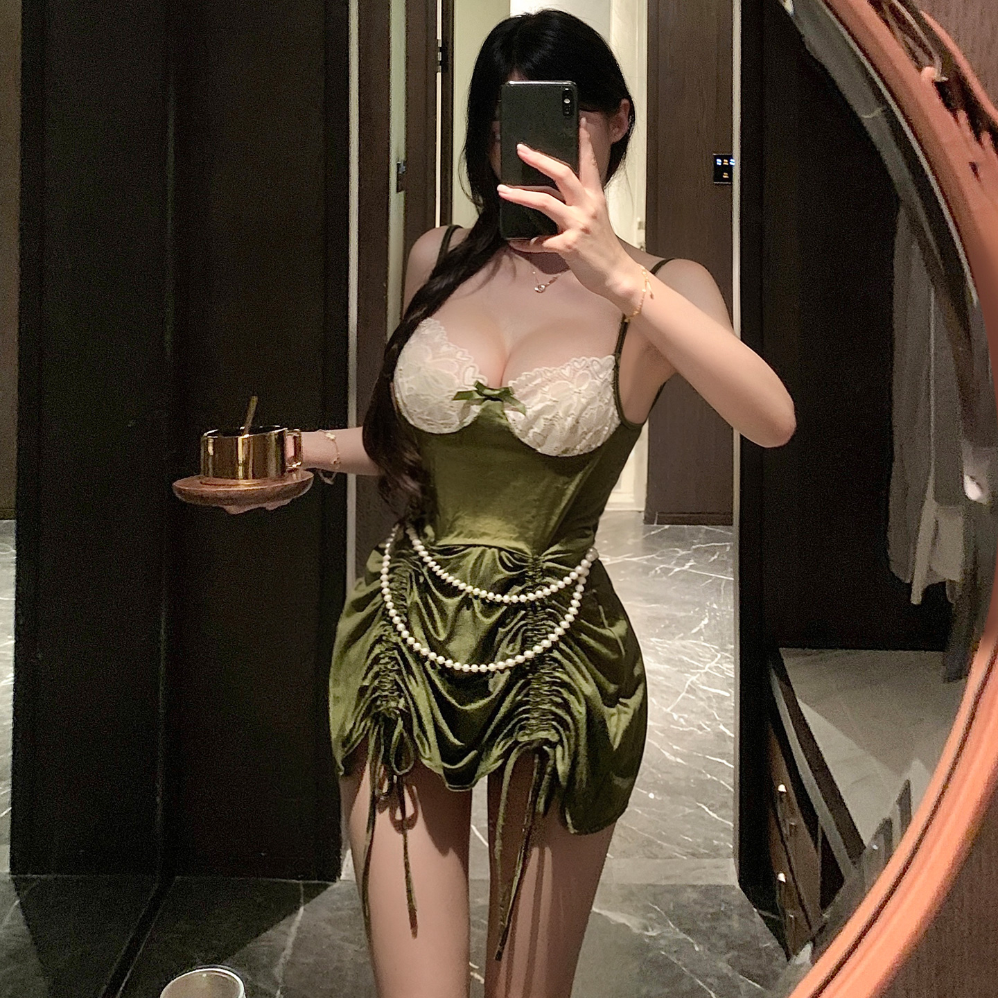 性感纯欲低胸私房家居服套装