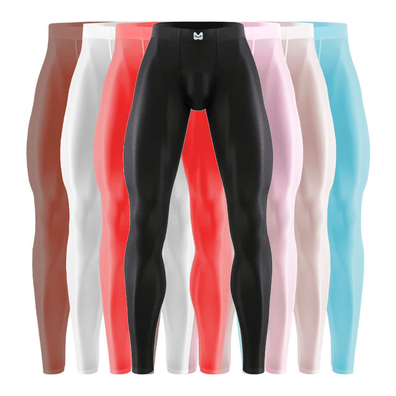 户外露出冰丝裸感瑜伽裤夏男透视超薄打底裤透气运动健身紧身裤薄