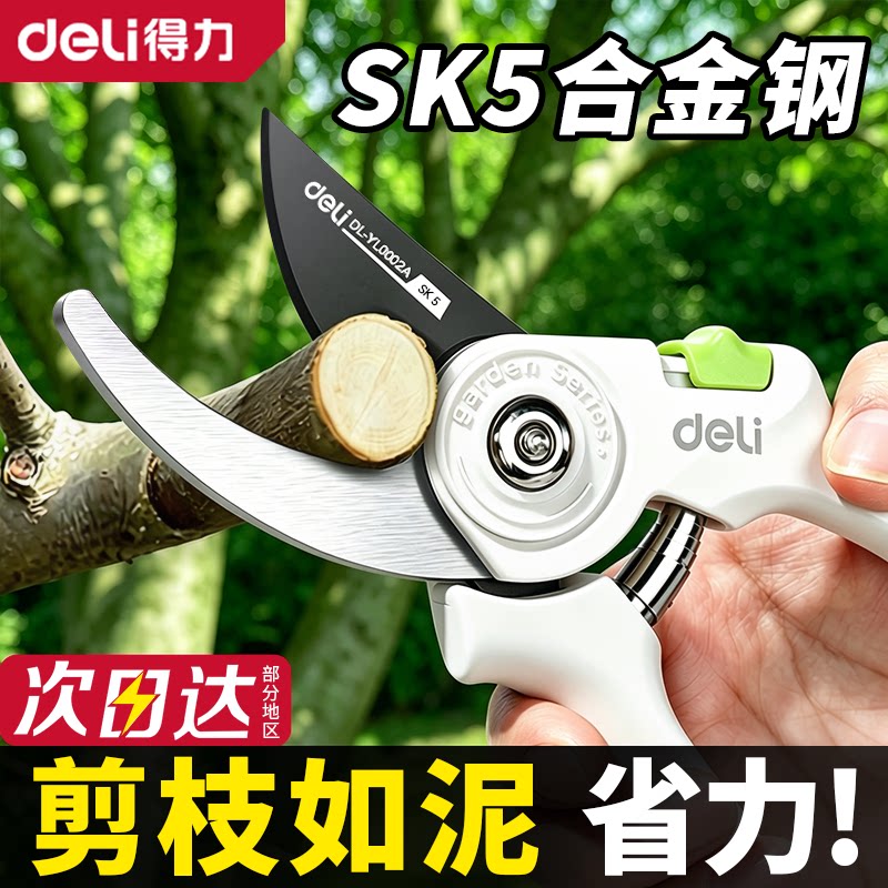 得力修枝剪园林粗枝剪刀居家花艺修剪树果树剪刀粗大花剪园艺剪子图片