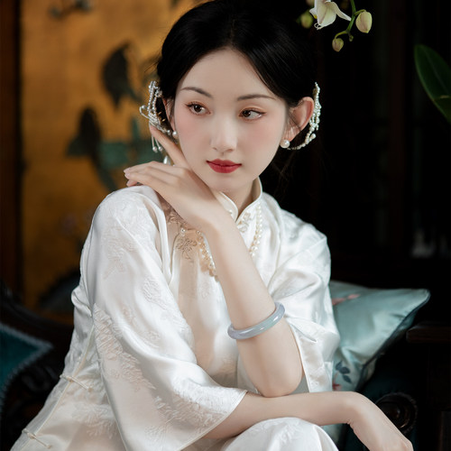 念月清辉丨一城风絮丨倒大袖旗袍