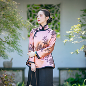 沁花映雨 一城风絮 复古提花民国风夹棉复古上衣袄加厚保暖