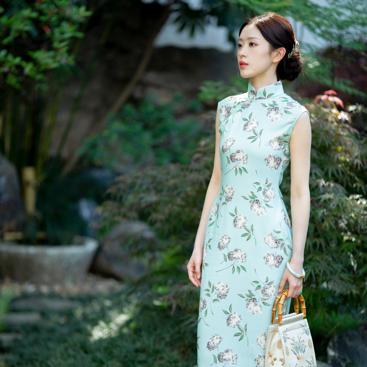 浮光锦时丨一城风絮丨无袖旗袍裙