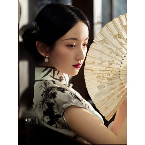 淡墨隐丨一城风絮丨真丝复古旗袍