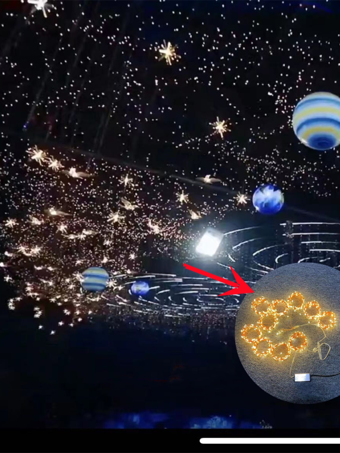 婚庆道具星空造型网发光网灯婚礼堂星空顶布置装饰铜丝星星灯网灯