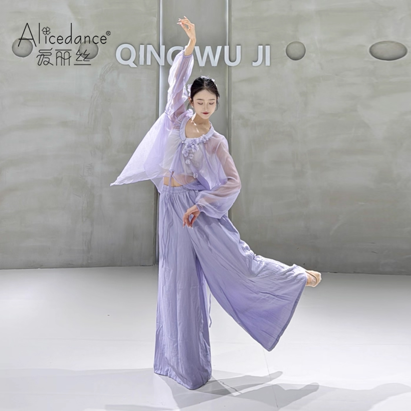 alicedance紫色飘逸纱衣舞蹈服