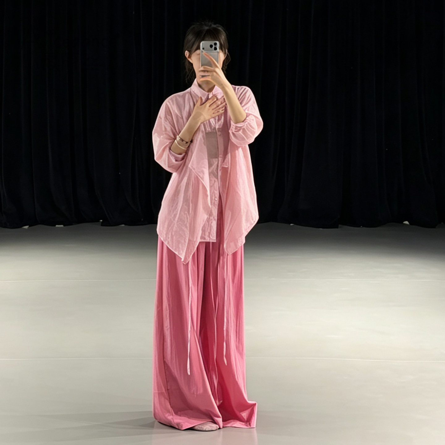 alicedance粉色现代舞蹈练功服套装2026年新舞蹈衬衫长袖跳舞上衣