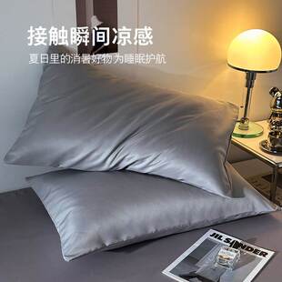 家用单个48cmx74cm夏季 冰丝枕套枕头套一对装 枕芯三件套男通用2只