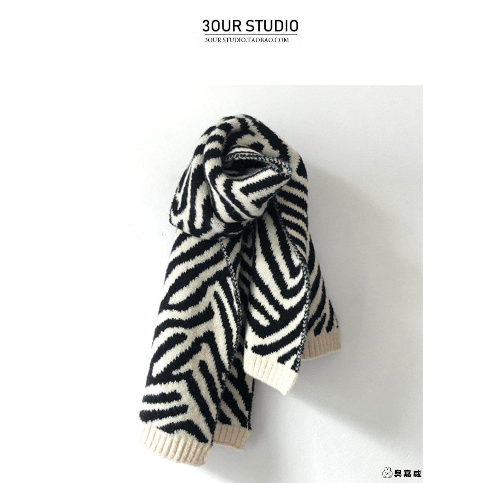韩国新款针织小围巾冬季男女情侣斑马纹好搭学生短款保暖围脖披肩,女士内衣/男士内衣/家居服,睡衣/家居服套装,淘宝优惠券,粉丝福利购,淘宝优惠卷